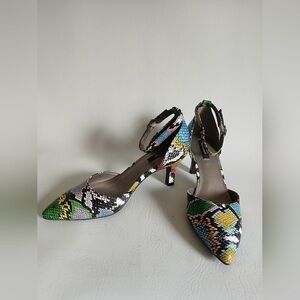 Chic Multicolor Snakeskin Women's Heels